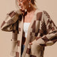 SO ME Checkered Open Front Cardigan with Pockets