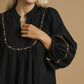 Umgee Full Size Textured Babydoll Dress with Leopard Trim Plus Size