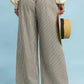 Umgee Drawstring beige and black striped wide-leg pants