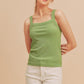 Aemi + Co Square Neck Wide Strap Tank - DAVERRI FASHIONS