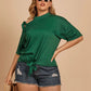 Daverri Fashions plus size green one-shoulder tee with knotted front