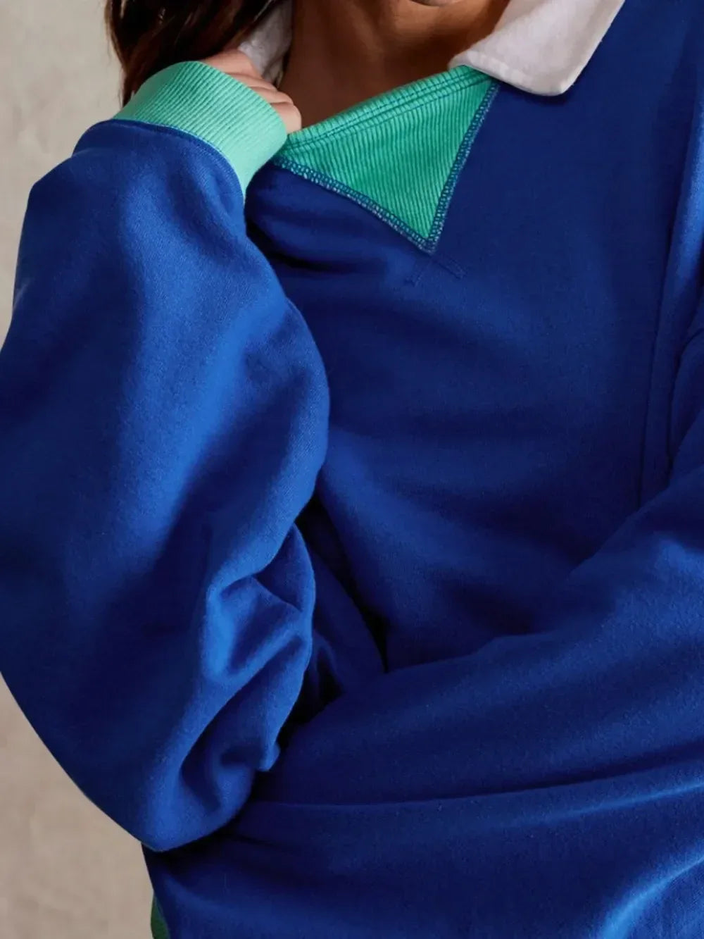 Oversized Dropped Shoulder Long Sleeve Sweatshirt - DAVERRI FASHIONS