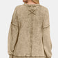 Zenana Exposed Seam Round Neck Dropped Shoulder Sweatshirt Sweatshirts