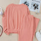 Round Neck Long Sleeve Top and Pants Set - DAVERRI FASHIONS