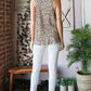 Heimish Full Size Front Button Animal Print Sleeveless Top Plus Size Tops