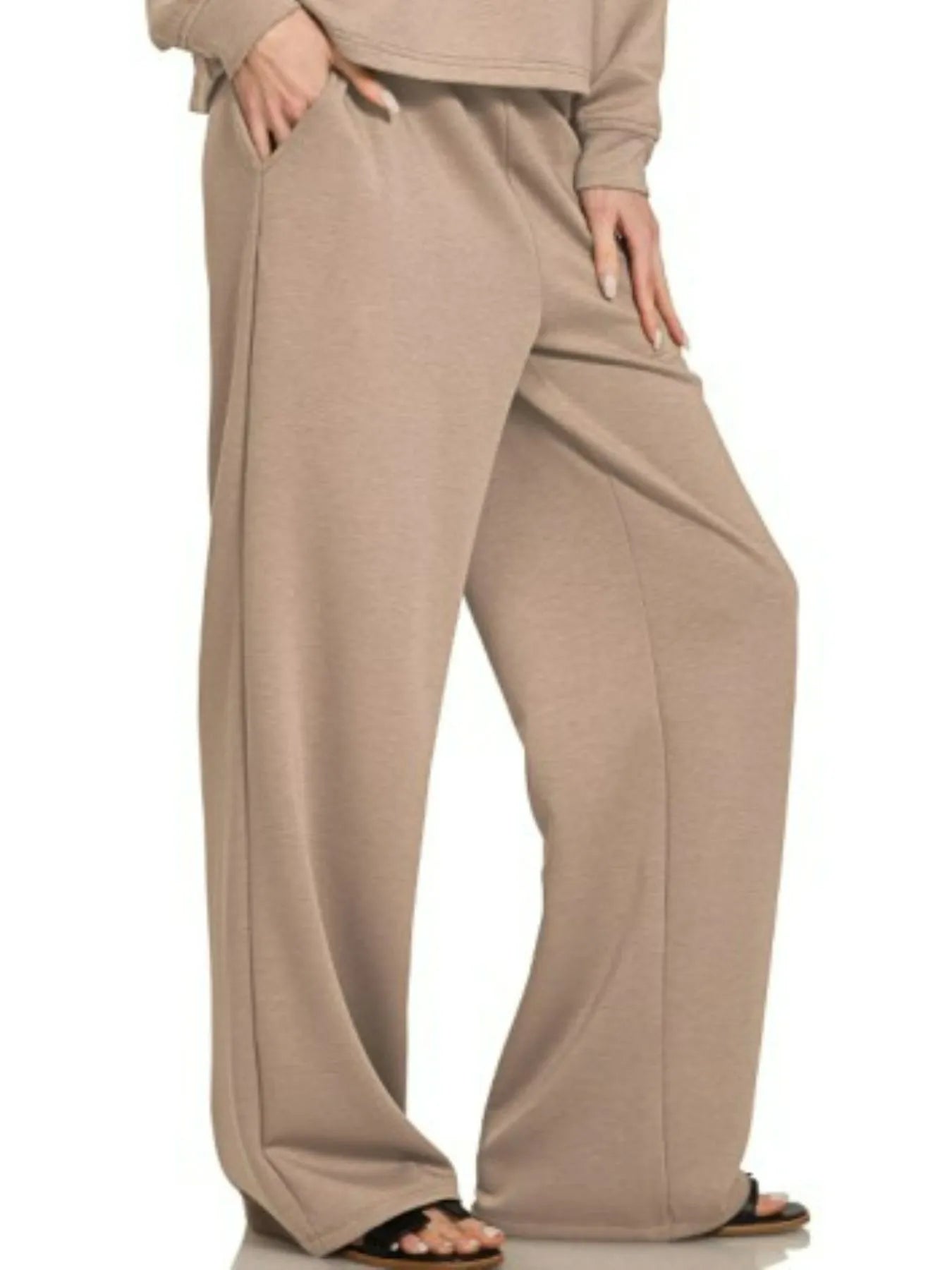 Zenana Scuba Crewneck Sweatshirt and Pants Set | Loungewear Sets Daverri Fashions