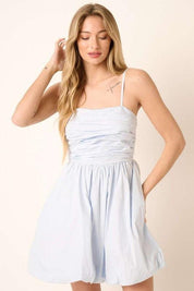 Blue Mittoshop Ruched Detail Bubble Hem Mini Dress | Mini Dresses Daverri Fashions