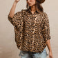 BiBi Leopard Prints Oversized Short Sleeves Top Tops