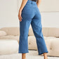 RFM Crop Chloe Tummy Control High Waist Raw Hem Jeans - DAVERRI FASHIONS