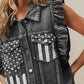 BiBi American Flag Washed Denim Jacket Denim Jackets