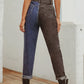 Two Tone Straight Leg Jeans - DAVERRI FASHIONS