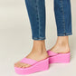 WILD DIVA Open Toe Platform Wedge Sandals Sandals