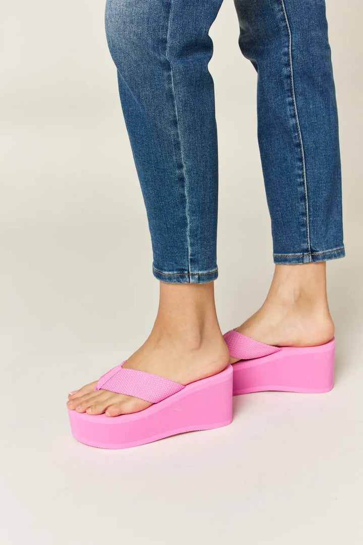 WILD DIVA Open Toe Platform Wedge Sandals Sandals