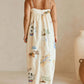 Cream Daverri bohemian print cami maxi dress with Milos Greek scenes