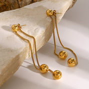18K Gold-Plated Ball Drop Earrings | Earrings Daverri Fashions
