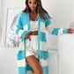 Color Block Open Front Cardigan - DAVERRI FASHIONS