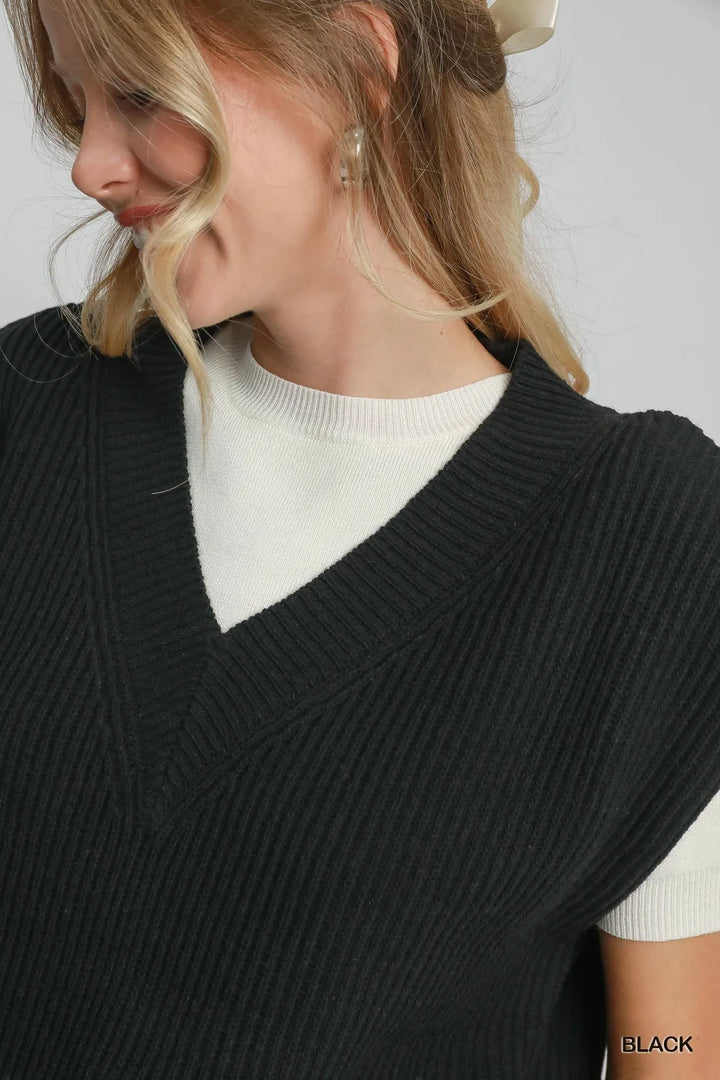 Umgee Oversized V Neck Vest
