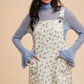Annie Wear Stretch Ditsy Print Denim Overall Mini Dress