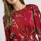 Umgee Ruffled Hem Printed Balloon Sleeve Dress Mini Dresses