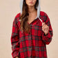 BiBi Brushed Plaid Hooded Jacket - DAVERRI FASHIONS