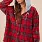 BiBi Brushed Plaid Hooded Jacket - DAVERRI FASHIONS