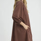 Umgee Notched Shift Dress with Trim Detail