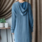 Heimish Ribbed Long Sleeve Hooded Dress Knee Length Dresses