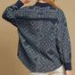 Umgee Paisley Print Denim Shirt Jacket