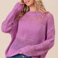 BiBi Openwork Long Sleeve Knit Top Sweaters