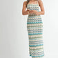 MABLE Lightweight Pointelle Chevron Knit Maxi Dress