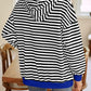 Lovelet Drawstring Striped Long Sleeve Hoodie - DAVERRI FASHIONS