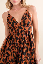 And The Why Leopard Print Plunge Maxi Dress | Maxi Dresses Daverri Fashions