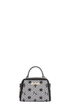 Vegan Geometric Pattern Structured Handbag - DAVERRI FASHIONS