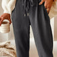 Dark gray Daverri Fashions corduroy pants with drawstring waist