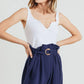 Cotton Bleu by Nu Label Buckle Belt Cotton Linen Shorts Shorts