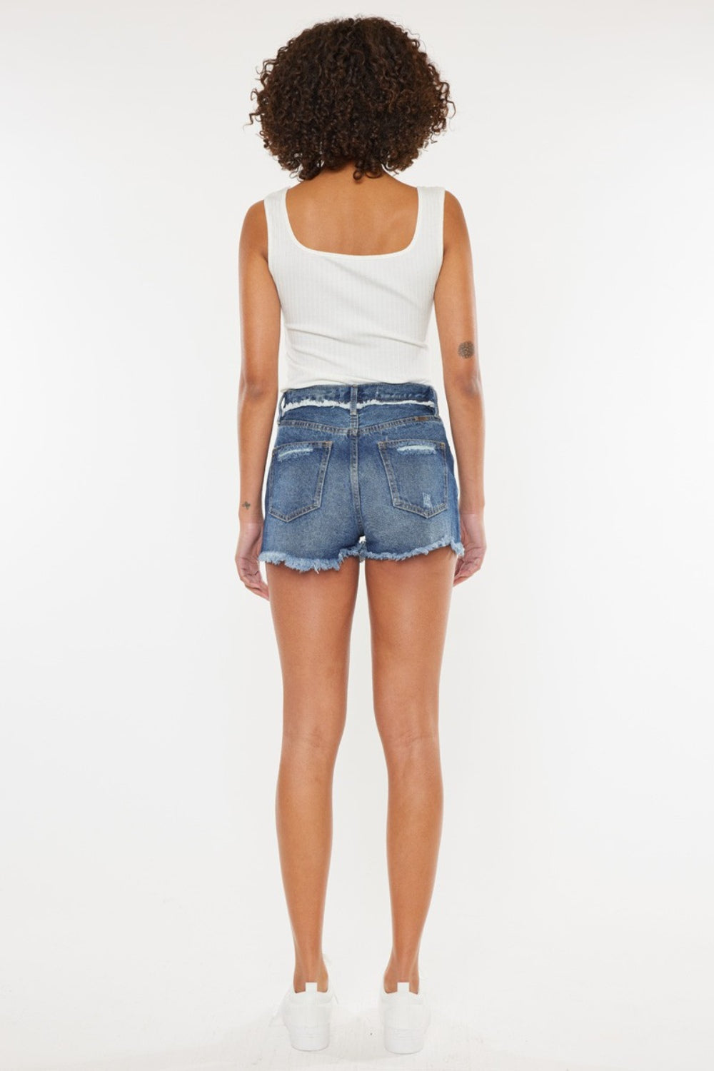 Kancan Distressed Button Fly Denim Shorts Denim Shorts