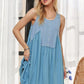 ADORA Decorative Button Sleeveless Babydoll Dress Babydoll Dresses