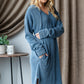 Heimish Ribbed Long Sleeve Hooded Dress Knee Length Dresses