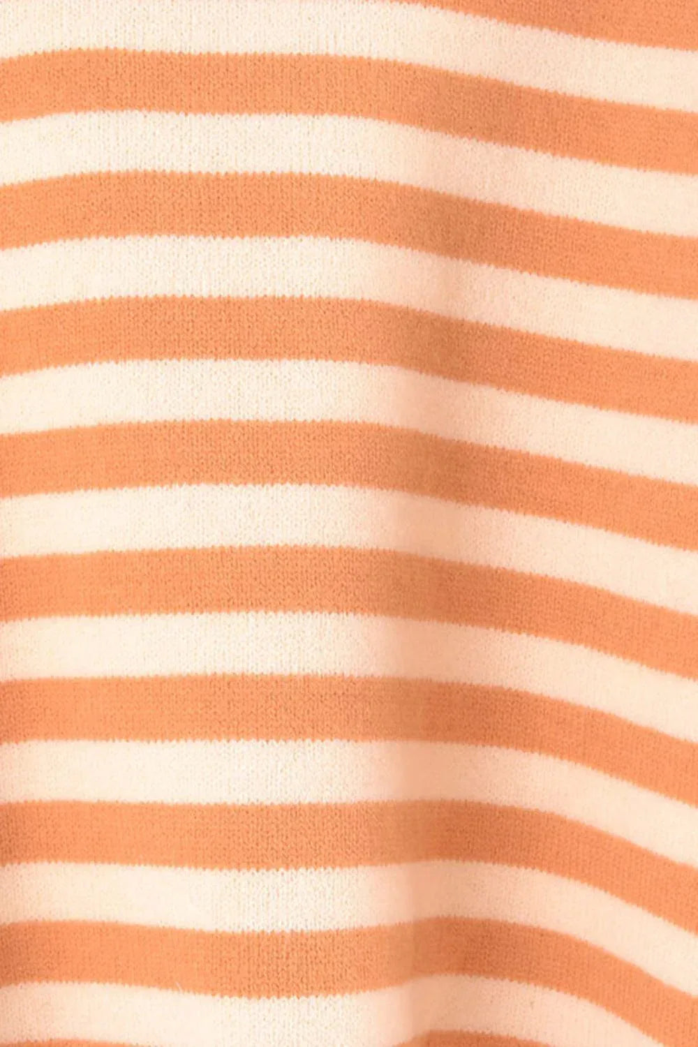 Angel Wings Warm Spice Striped Round Neck Sweater - DAVERRI FASHIONS