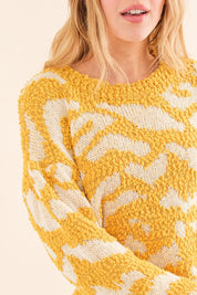 And The Why Full Size Textured Pattern Contrast Sweater | Sweaters Daverri Fashions