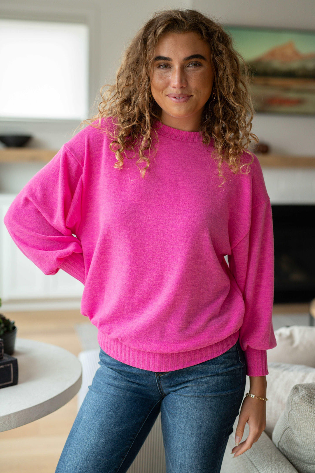 GeeGee Pink Crewneck Sweater Sweaters