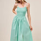 SO ME Smocked Sleeveless Casual Everyday Dress With Slit SAGE