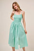 SO ME Smocked Sleeveless Casual Everyday Dress With Slit SAGE