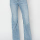 RISEN Full Size High Rise Raw Cut Hem Bootcut Jeans Light 3XL