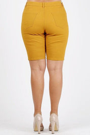 Plus Size High Waist Solid Stretch Short Pants Shorts