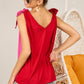 BiBi Shoulder Ribbon Tied Contrast Tank Tank Tops