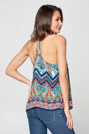 Sleeveless Print V-neck Tank Top | Tank Tops Daverri Fashions