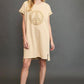 Umgee Peace Plaid Applique Short Sleeve Mini Dress Mini Dresses