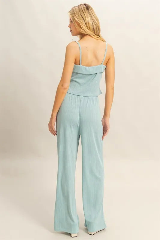 HYFVE Rib Knit Cami Top and Pants Set Outfit Sets
