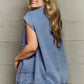 Collared Neck Sleeveless Denim Top with Pockets - DAVERRI FASHIONS